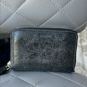 All Saints Grey Metallic Wallet